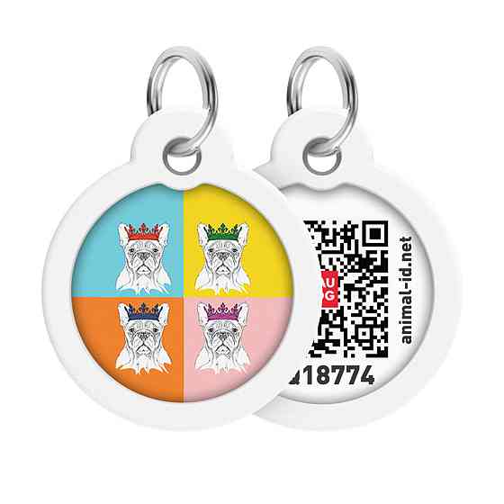 Адресник для собак и кошек металлический WAUDOG Smart ID с QR паспортом, рисунок 