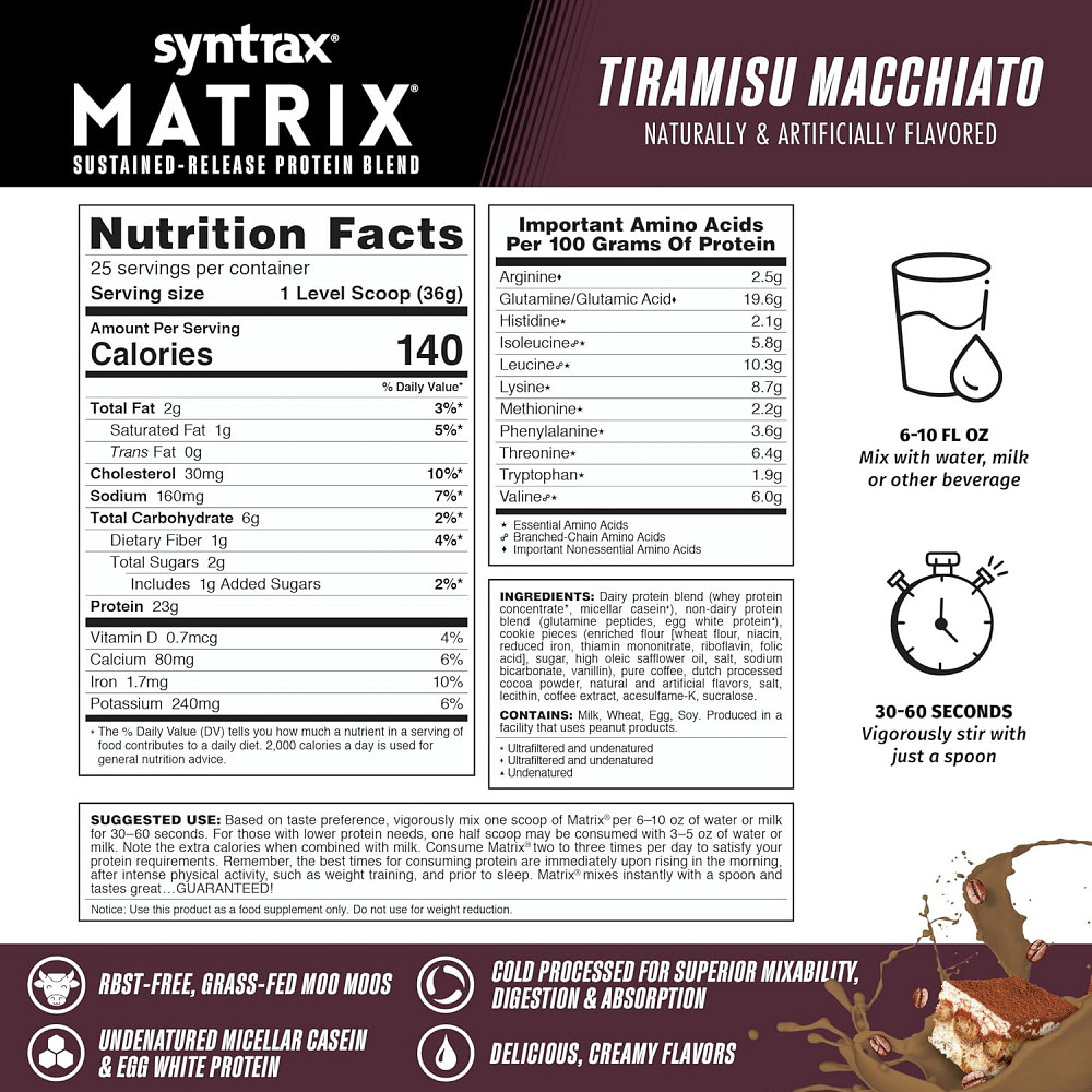Протеин Syntrax Matrix 0.9 kg (Tiramisu Macchiato) Луцк - изображение 2