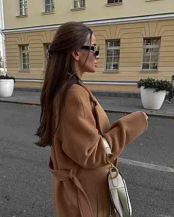 Стильное женское утепленное пальто длина макси кашемир Карамельный Одесса