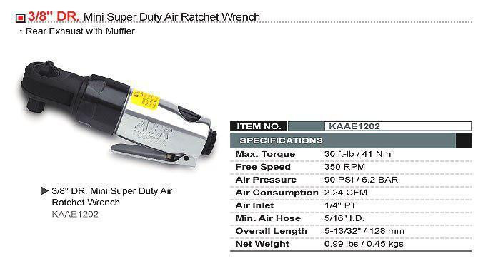 Тріскачка пневматична міні 3/8" TOPTUL 41N/m 360об/хв KAAE1202 Чернігів - фото 2