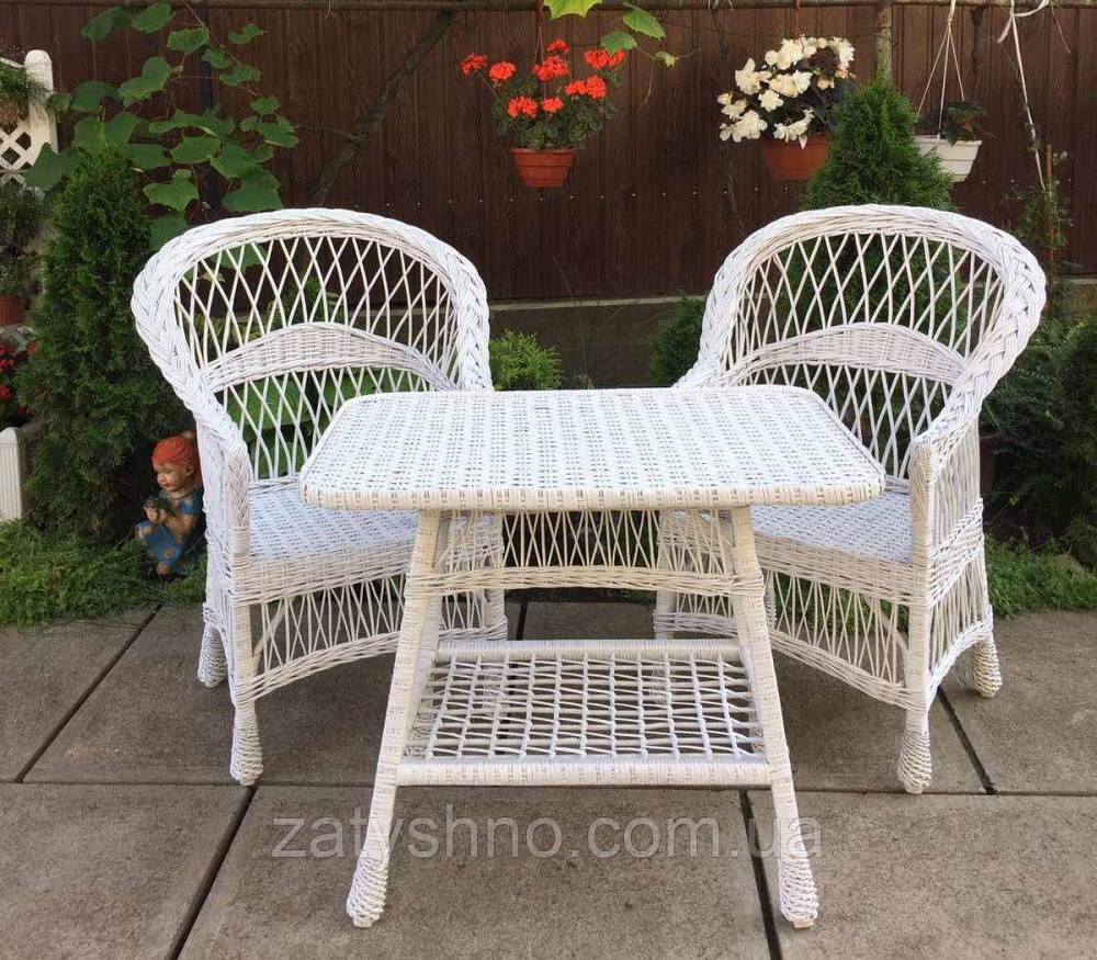 Плетені меблі біла|  Комплект плетеної із лози| меблі з лози для дачі Київ - фото 2