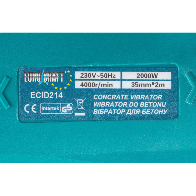 Вібратор глибинний з гнучким валом 2 м EURO-CRAFT ECID-214 Львів - фото 6