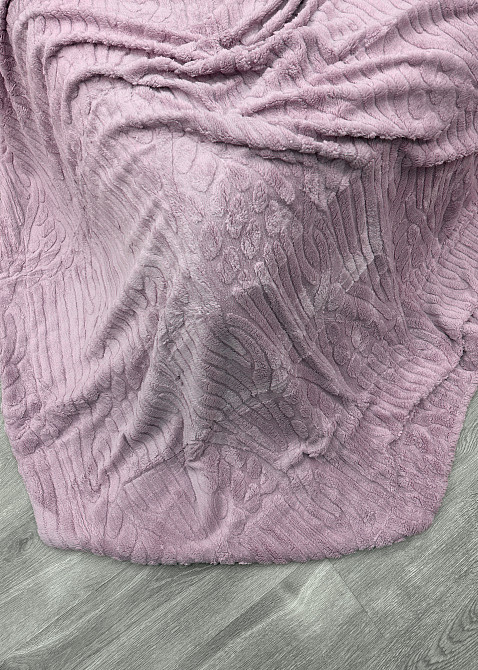 Плед 200х230 см (+-10см) на овчині "Косичка" колір ліловий (87-308) Київ - фото 8