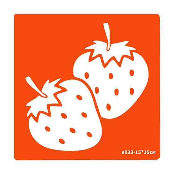 Трафарет для био-тату Клубника e033-15*15см, размер 15х15см Винница