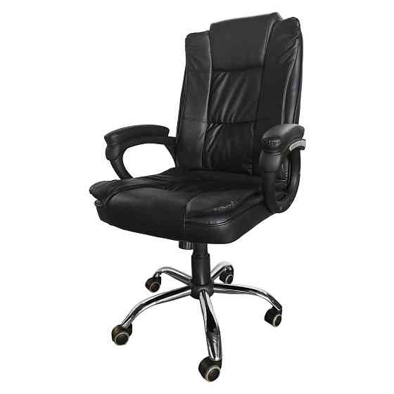 Крісло офісне комп'ютерне Bonro B-612 екошкіра робоче для керівника Чорний Київ