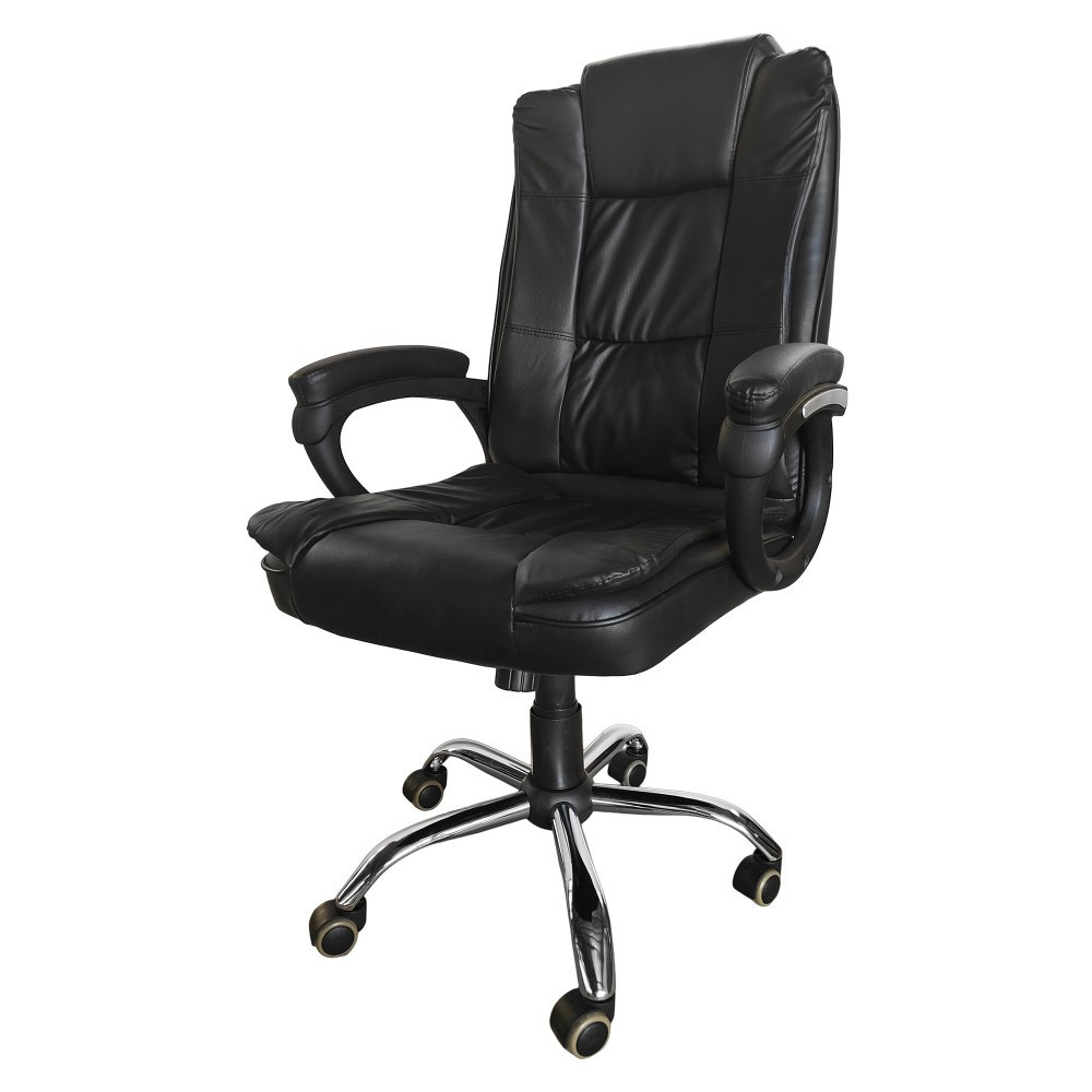 Крісло офісне комп'ютерне Bonro B-612 екошкіра робоче для керівника Чорний Київ - фото 3