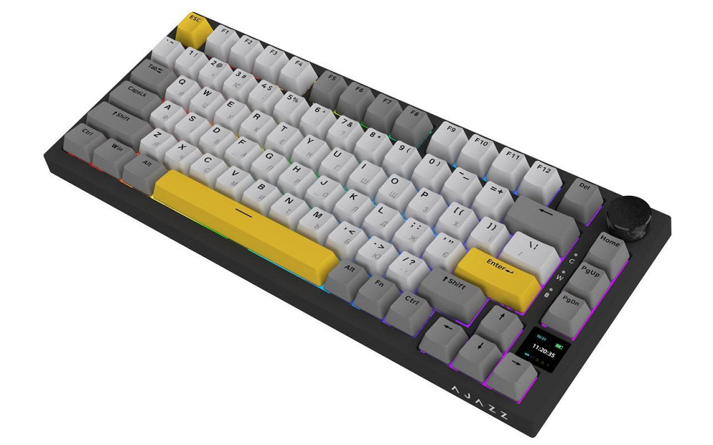 Клавіатура бездротова Ajazz AK820 Pro Flying Fish Switch Black RGB With Screen (AK820PRO-FF-BGY) ( 18427 ) Харків - фото 3