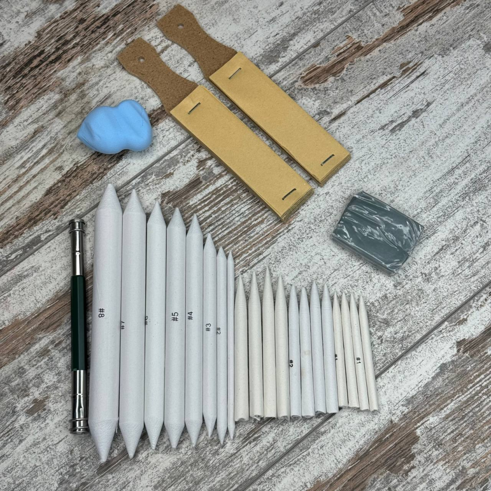 Набор инструментов для растушевки рисунка 25 предметов, художественный, кисти и аппликаторы Киев - изображение 1