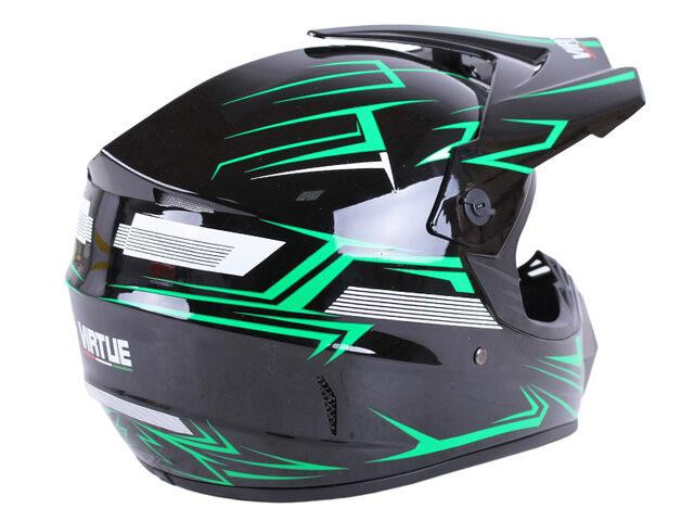 Шолом мотоциклетний кросовий MD-905 (чорно-зелений, size S) Мукачево - фото 2