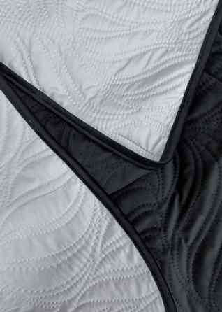 Покрывало стеганое Decorator Велюр листья 150х220 см черный (85-031) Киев