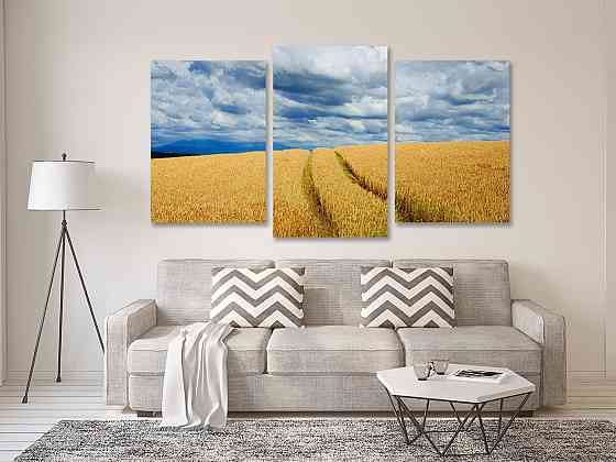 Модульная картина в гостиную / спальню  Поле пшениці  Art-678_3 Киев