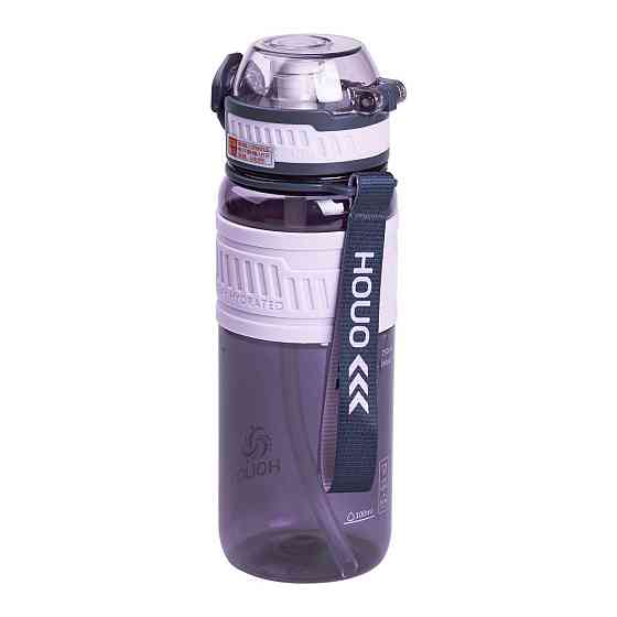 Спортивна пляшка для води з трубочкою 750 мл, фіолетова Київ