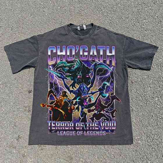 Футболка для мальчика с принтом аниме Аниме Лол Гаме Кхампион оверсайз (рост от 165 до 180 ) Черний Днепр