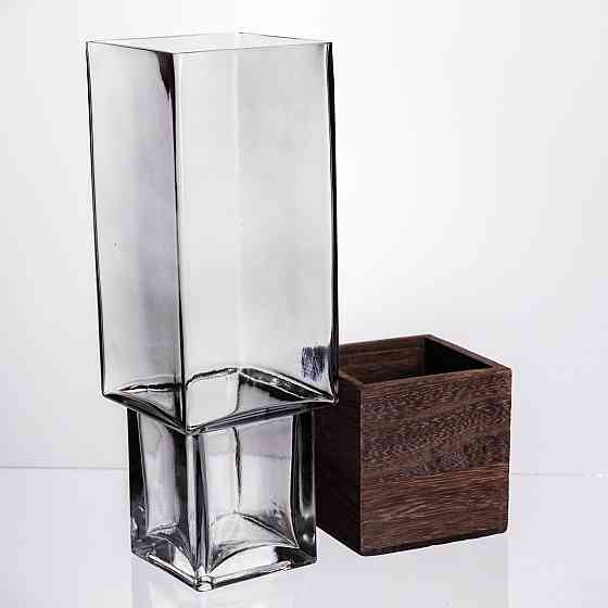 Ваза для квітів квадратна скляна 10×10×30 (см) декоративна HP-19-160-4 Коломыя