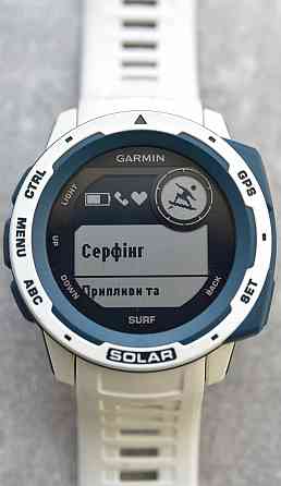 Смарт-Часи Garmin Instinct Solar White Surf GPS компас. Київ