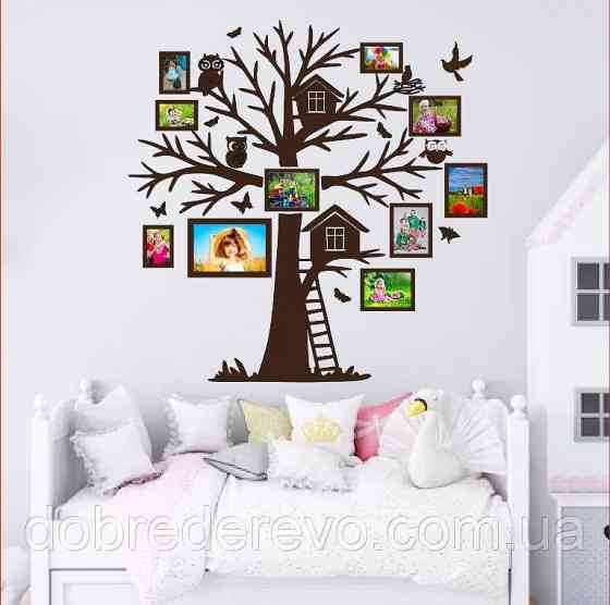 🌈Родовое дерево🌳 Baby House Семейное дерево сердце на 9 фото рамок Домик на дереве Вижница