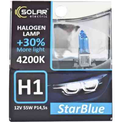 Автолампа SOLAR H1 12V 55W P14,5s StarBlue 4200K (1241S2) Вінниця
