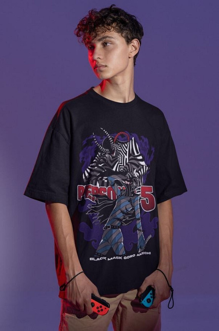 Футболка чоловіча з аніме принтом Персона Схіртгоро Акекхі Схін оверсайз (S/M/L) Чорний AnimeJ0966 Дніпро - фото 10
