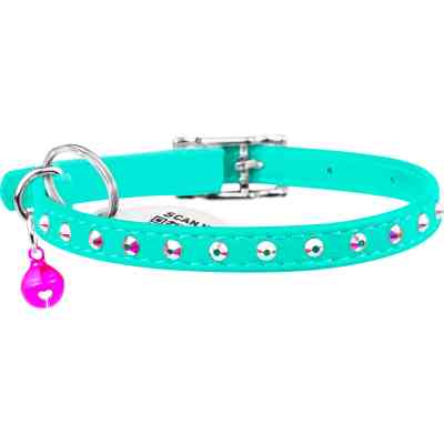 Нашийник для тварин WAUDOG GLAMOUR з резинкою і стразами для кішок (ментоловий) (325413) Вінниця