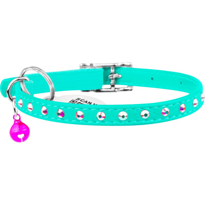 Ошейник для животных WAUDOG GLAMOUR с резинкой и стразами для кошек (ментоловый) (325413) Винница - изображение 2