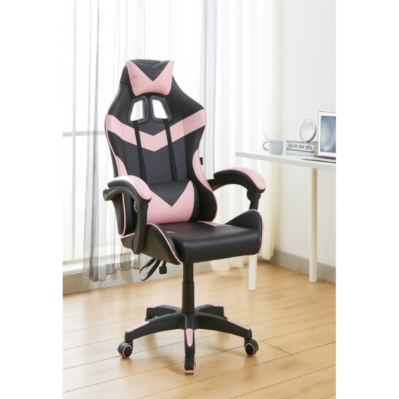 Крісло геймерське комп'ютерне ігрове Bonro BN-810 екошкіра для комп'ютера Рожевий Київ