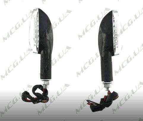 Поворот світлодіодний, кристал (13 LED, чорний, біле скло) ST Київ