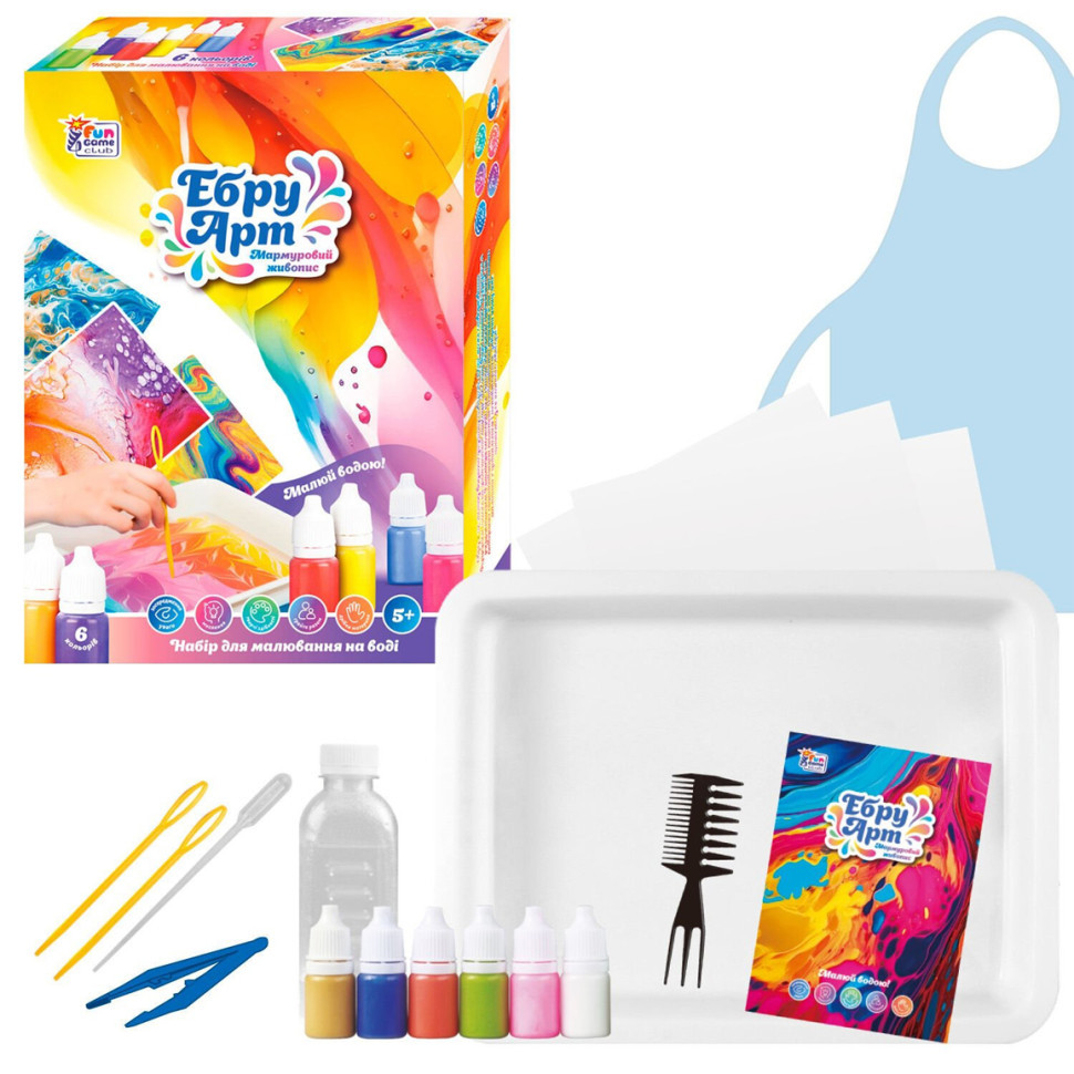 Детский набор для творчества в технике Эбру 62742, 6 пигментов Винница - изображение 4
