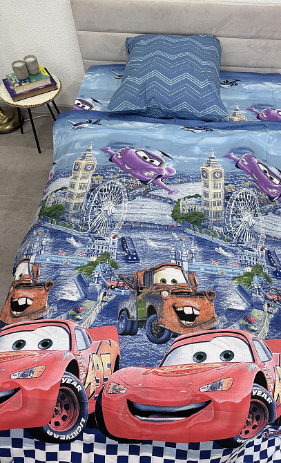 Ecotton Дитячий комплект постільної білизни Ecotton полуторний 147х210 см синій Тачки Киев - изображение 4