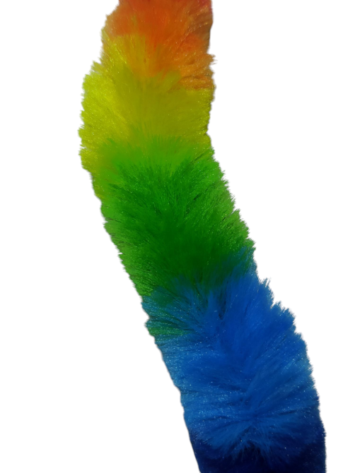 Игрушка для котов мячик попрыгунчик з хвостиком из искусственного меха 25 мм на 230 мм разноцветный Киев - изображение 2