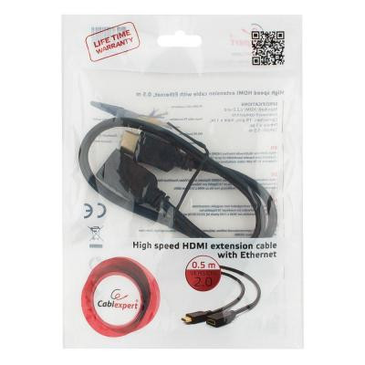 Кабель мультимедийный HDMI M to HDMI F 0.5m Cablexpert (CC-HDMI4X-0.5M) Винница - изображение 5