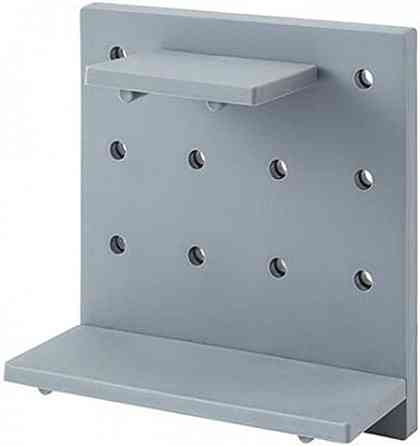 Подвесная настенная панель Skadis полка-органайзер на стену со сменными крючками серая Винница