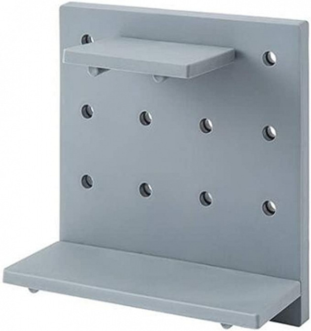 Подвесная настенная панель Skadis полка-органайзер на стену со сменными крючками серая Винница - изображение 1