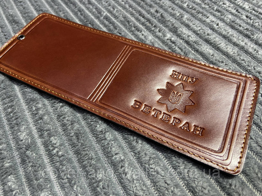 Шкіряна обкладинка ветеран НПУ (Національної поліції України) Київ - фото 1