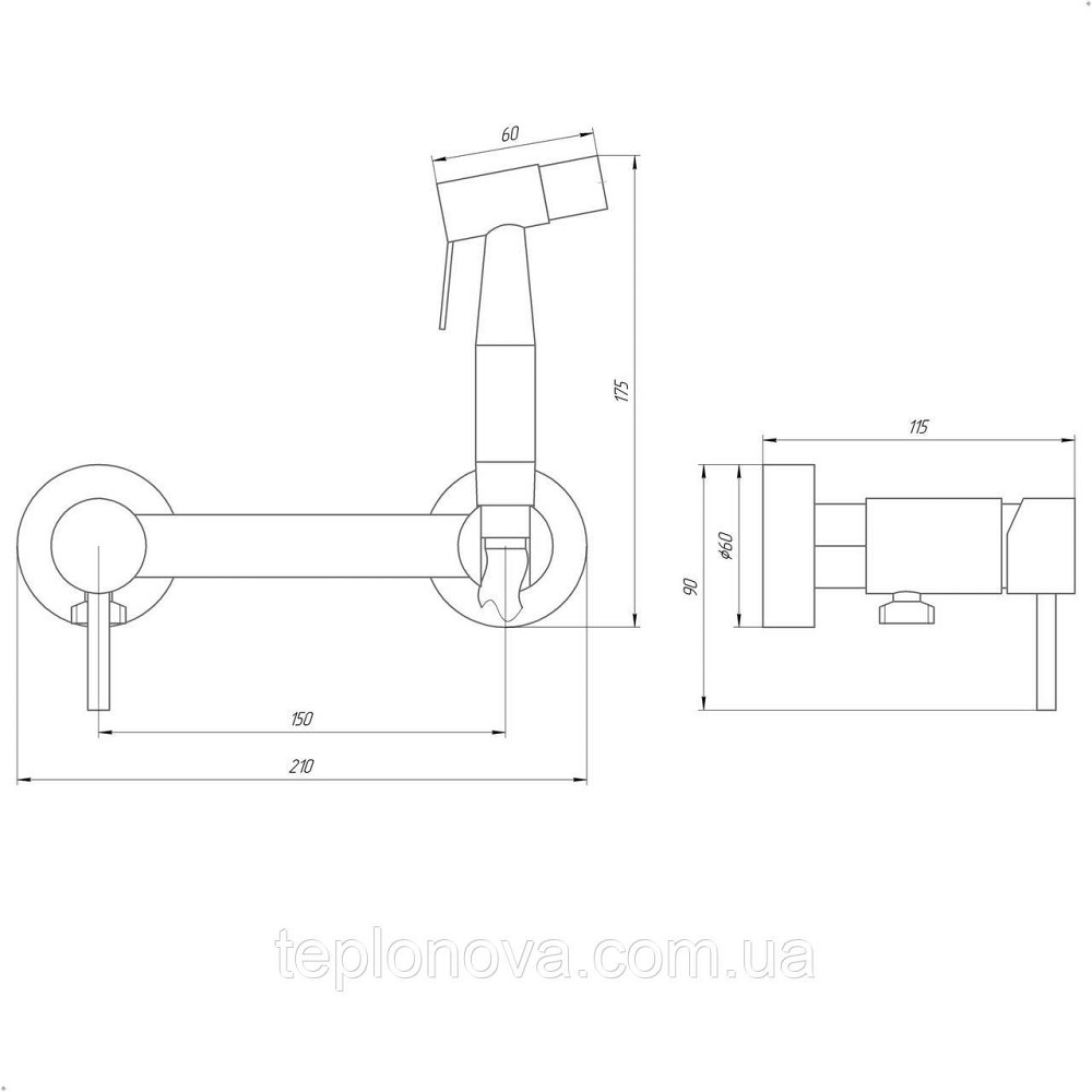 Змішувач гігієнічний Globus Lux ALPEN SBT-6BB-106MIX Чернівці - фото 5