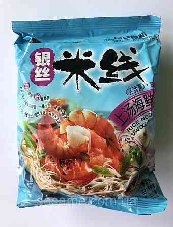 Рисова локшина Hezhong Rice Noodle Saefood Flavor зі смаком морепродуктів 105г Харків