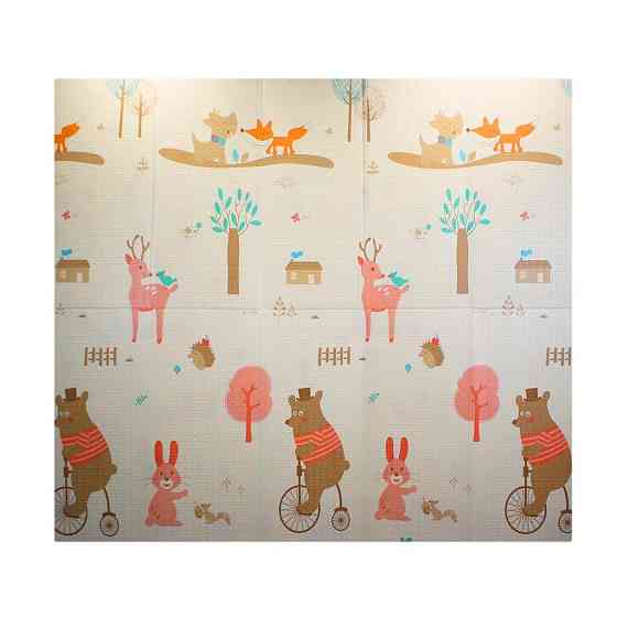 Дитячий ігровий двосторонній килимок Місто та Ведмедик 200х180х0.8см Київ