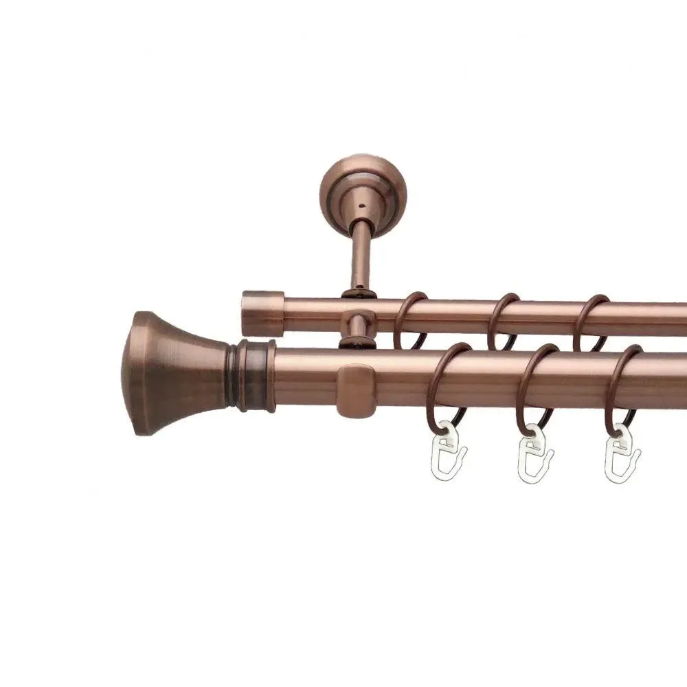 Карниз Orvit Люксор металевий дворядний відкритий гладка труба кільце металеве Мідь 25\16 мм 240 см Львов - изображение 1