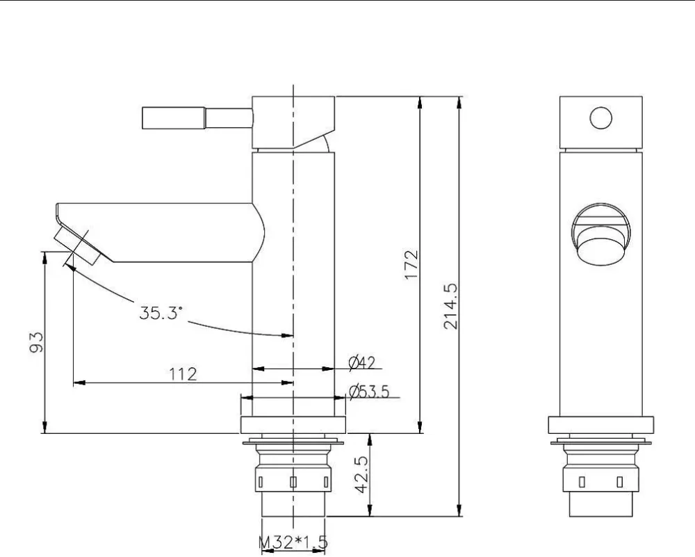 Смеситель для умывальника WEZER EKO1A-01 сатин Киев - изображение 6