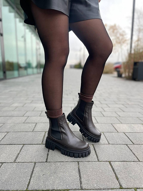 Edan Instruments Ботинки EDAN шоколадные натуральная кожа зимние высота 13 см размеры 36-41 (56 Коломыя - изображение 5