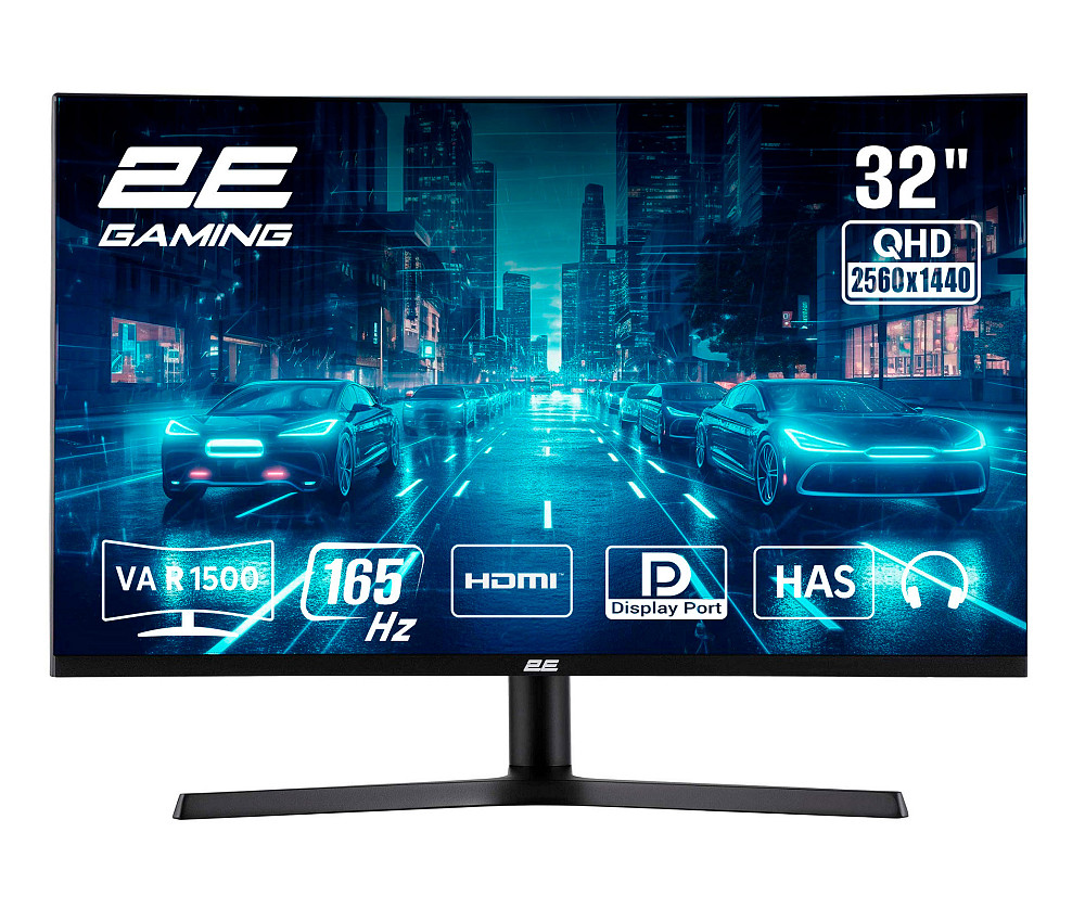 Монітор 2E GAMING 31.5" G3223B 2xHDMI, DP, VA, 2560x1440, 165Hz, 1ms, CURVED, FreeSync, HAS Київ - фото 3