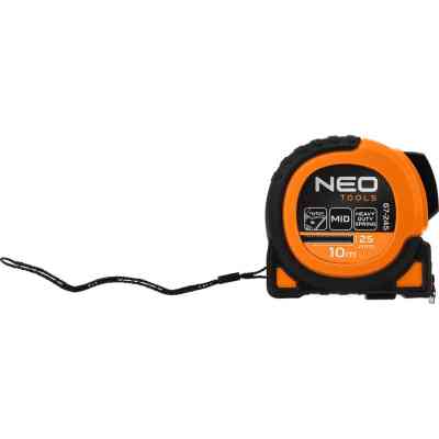 Рулетка Neo Tools Super Black, 10мx25мм, з фіксатором змотування, магніт (67-245) Вінниця