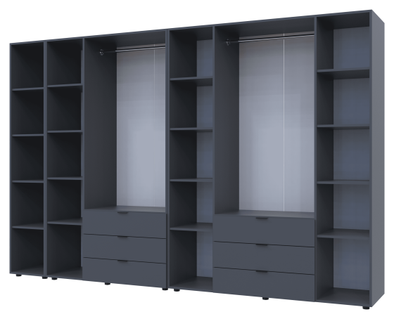 Комплект шкафов для одежды Doros Гелар (3 шт.) 309,4х49,5х203,4 см Графит (DRS-011163) Львов