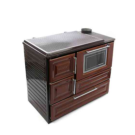 Піч-кухня на дровах та вугіллі Hosseven 4010 з духовкою та варильною поверхнею 6 кВт до 50 м2 опалювально-варильна піч Туреччина Київ