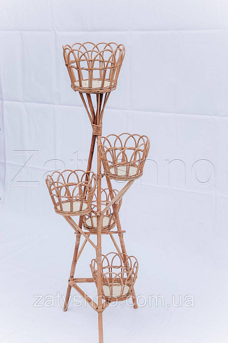 Плетена підставка на 4 горщики Київ - фото 4