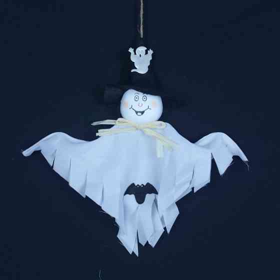 Гирлянда для Хэллоуина Привидение 30 см черно-белый Киев