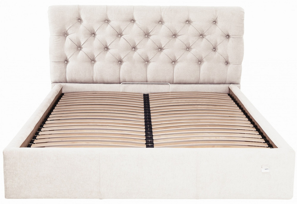 Ліжко Двоспальне London VIP 160 х 190 см Місті Milk З додатковою металевою цільнозварною рамою Бежевий Дніпро - фото 14