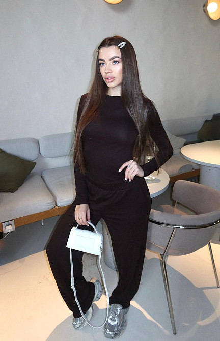 Женский базовый костюм двойка из мягкой вискозы Шоколадный, 44/46 Одесса - изображение 6