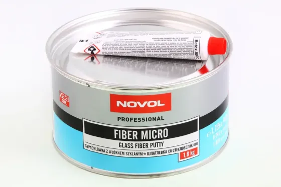 Шпатлевка со стекловолокном Novol Fiber Micro 1.80кг + отвердитель 0.045кг Винница