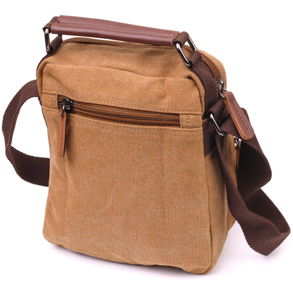 Небольшая мужская сумка из плотного текстиля 21226 Vintage Коричневая Киев - изображение 10