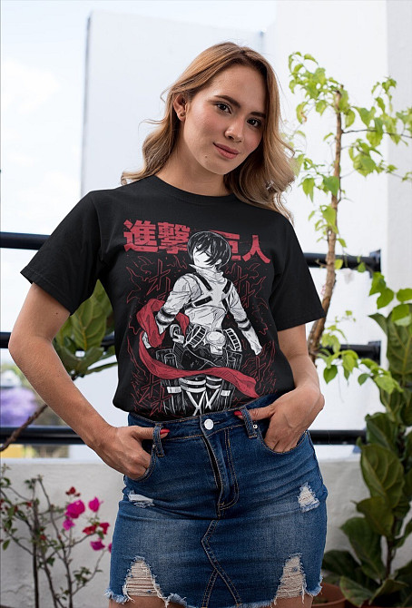 Футболка чоловіча з аніме принтом Атака титанів оверсайз (S/M/L) Чорний AnimeJ0465 Дніпро - фото 9